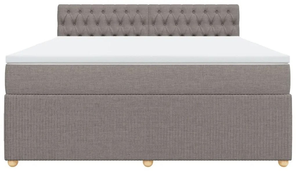 Κρεβάτι Boxspring με Στρώμα Taupe 180x200 εκ. Υφασμάτινο - Μπεζ-Γκρι