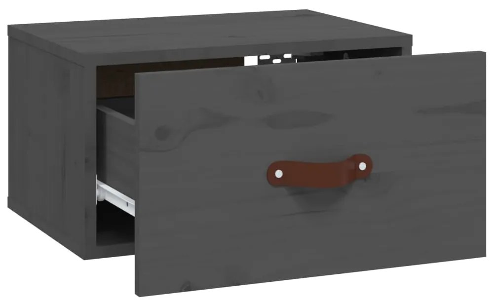 vidaXL Κομοδίνο Επιτοίχιο Γκρι 40 x 29,5 x 22 εκ.