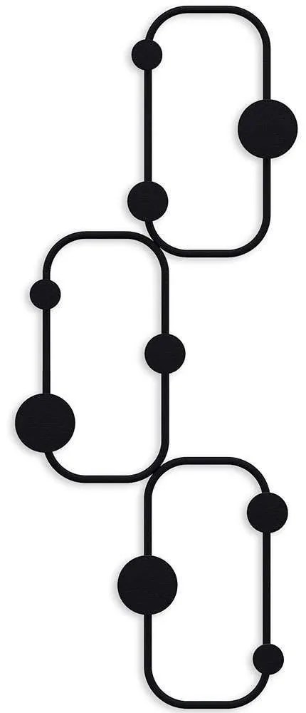 Κρεμάστρα Τοίχου 9 Θέσεων Lizzard 494PYT1163 28x5x70cm Black Wallity Metal