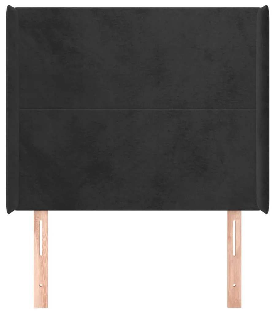 vidaXL Κεφαλάρι με Πτερύγια Μαύρο 83x16x118/128 εκ. Βελούδινο