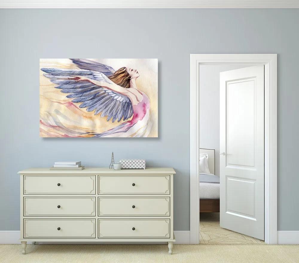 Εικόνα ενιαίο άγγελο με μωβ φτερά - 90x60