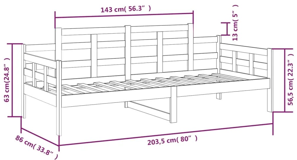 ΚΑΝΑΠΕΣ ΚΡΕΒΑΤΙ ΛΕΥΚΟΣ 80 X 200 ΕΚ. ΑΠΟ ΜΑΣΙΦ ΞΥΛΟ ΠΕΥΚΟΥ 820333