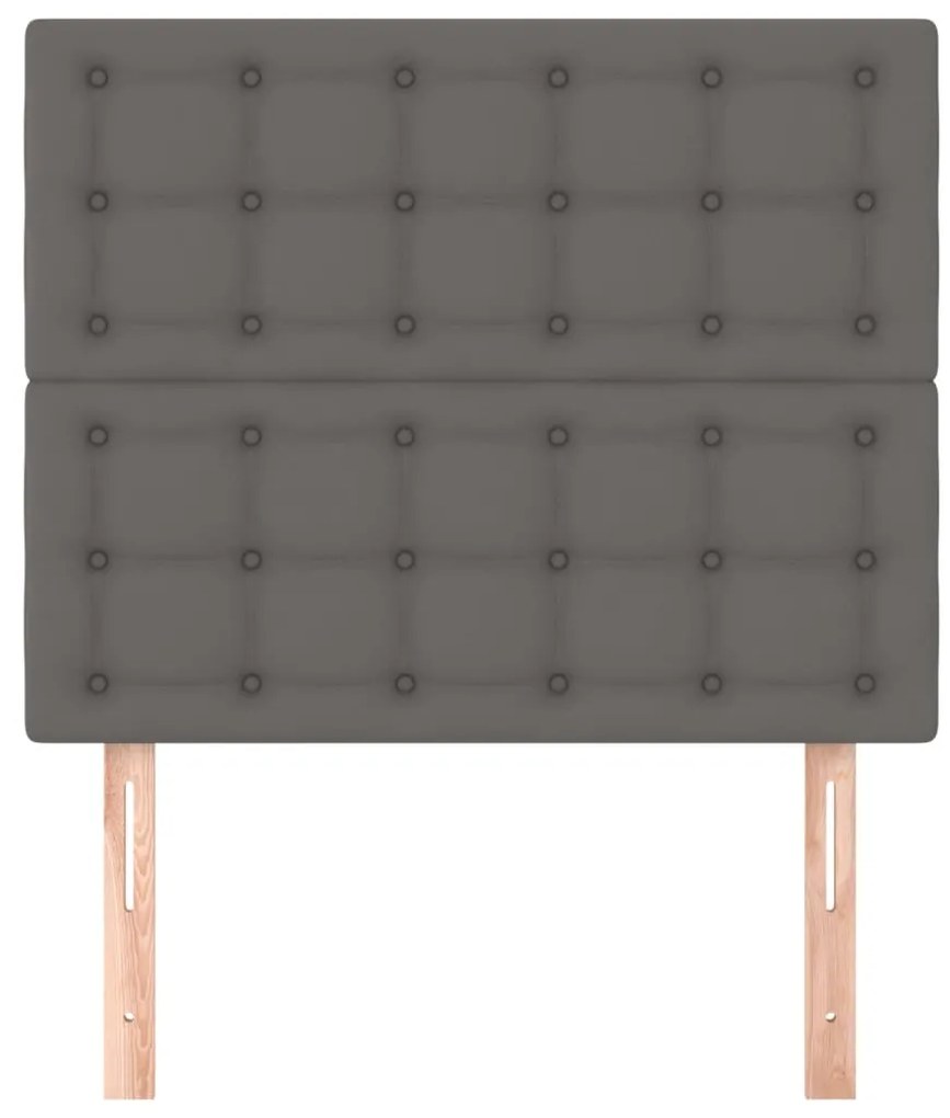 vidaXL Κεφαλάρια Κρεβατιού 2 τεμ. Γκρι 100x5x78/88 εκ.Συνθετικό Δέρμα