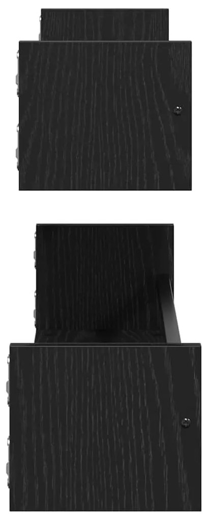 vidaXL Ράφι Τοίχου 2 pcs Μαύρη δρυς 80 x 16 x 14 cm Επεξεργασμένο ξύλο