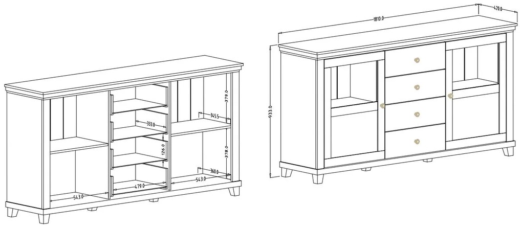 Μπουφές Capel 2D-Leuko