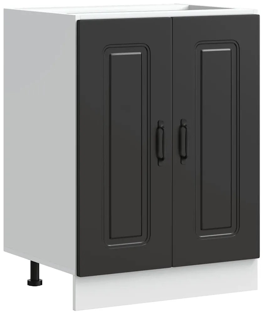 vidaXL Ντουλάπι βάσης νεροχύτη Kalmar Μαύρο 60x46x81,5 εκ. Επεξ. Ξύλο