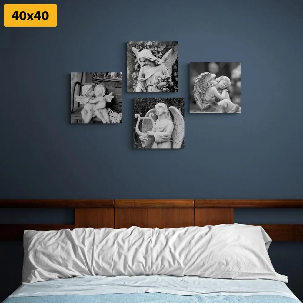 Σετ εικόνων παραδεισένιο δωμάτιο σε μαύρο & άσπρο - 4x 40x40