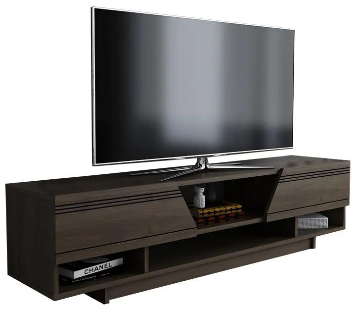 Έπιπλο τηλεόρασης Ianis σκούρο καρυδί 160x37x34εκ Υλικό: CHIPBOARD WITH MELAMINE 120-000362
