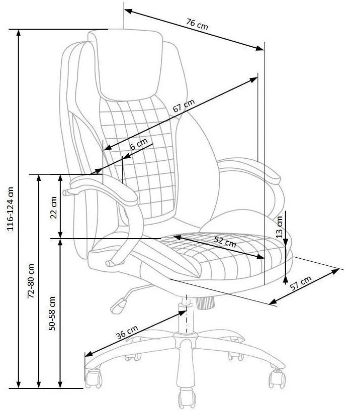 Καρέκλα γραφείου Houston 1387, Μαύρο, 116x67x76cm, 19 kg, Με μπράτσα, Με ρόδες, Μηχανισμός καρέκλας: Κλίση | Epipla1.gr