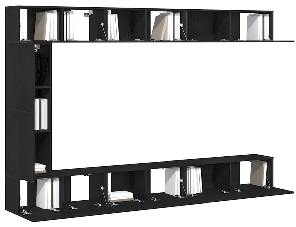 vidaXL Σετ επίπλου τηλεόρασης 9 pcs Μαύρη δρυς 30.5 x 30 x 110 εκ.