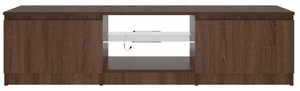 vidaXL Έπιπλο Τηλεόρασης με LED Καφέ δρυς 140x40x36 εκ.