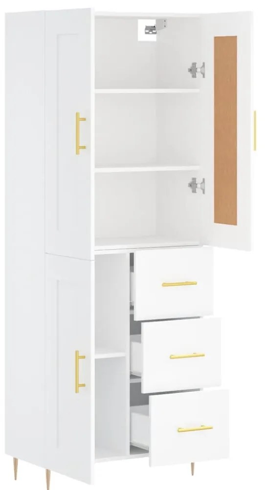 vidaXL Ντουλάπι Λευκό 69,5x34x180 εκ. από Επεξεργασμένο Ξύλο