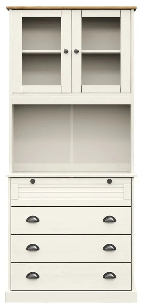 vidaXL Βιτρίνα VIGO Λευκή 80 x 40 x 176 εκ. από Μασίφ Ξύλο Πεύκου