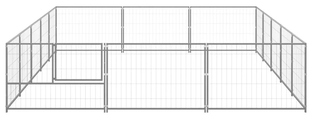vidaXL Σπιτάκι Σκύλου Ασημί 15 μ² Ατσάλινο