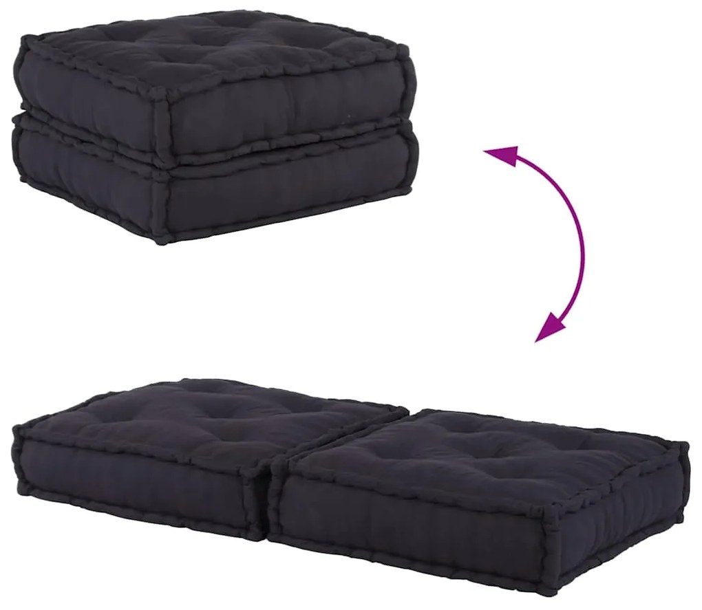 Modular Pouffe Anthracite 70x70x36 ύφασμα 4019027