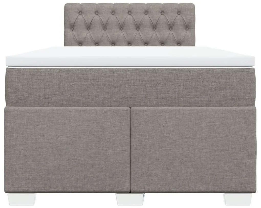 Κρεβάτι Boxspring με Στρώμα Taupe 120x190 εκ. Υφασμάτινο - Μπεζ-Γκρι