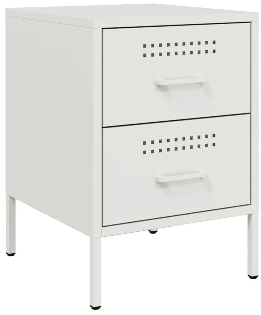 vidaXL Κομοδίνο Λευκό 36x39x50,5 εκ. από Χάλυβα