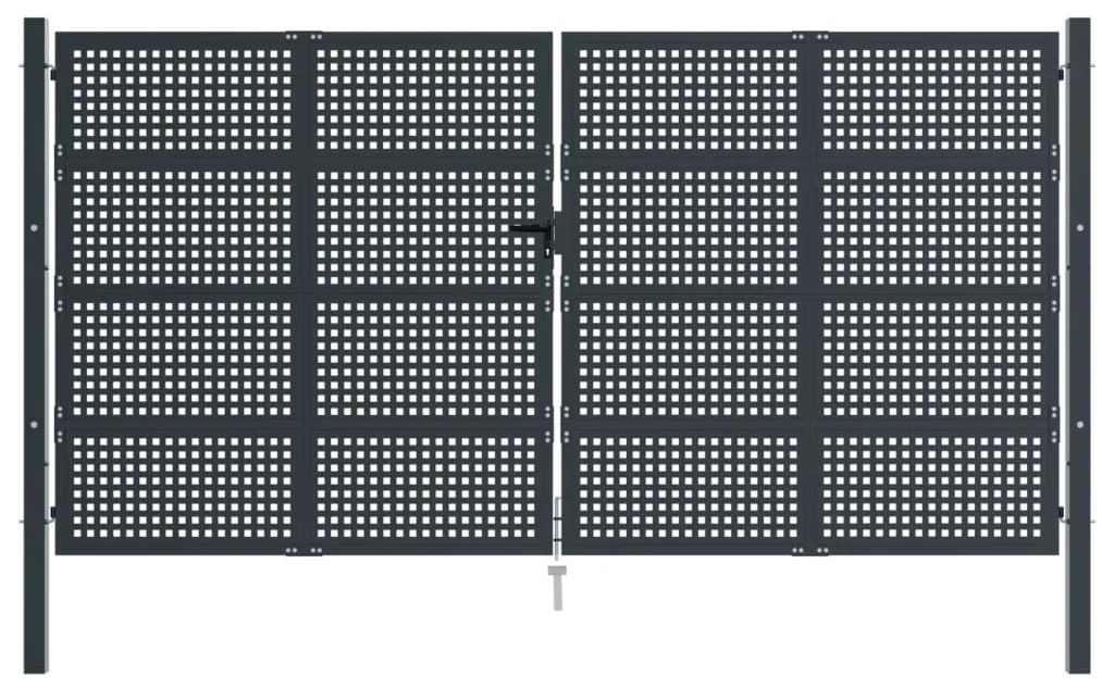 vidaXL Πύλη Κήπου Ανθρακί 400 x 200 εκ. Ατσάλινη