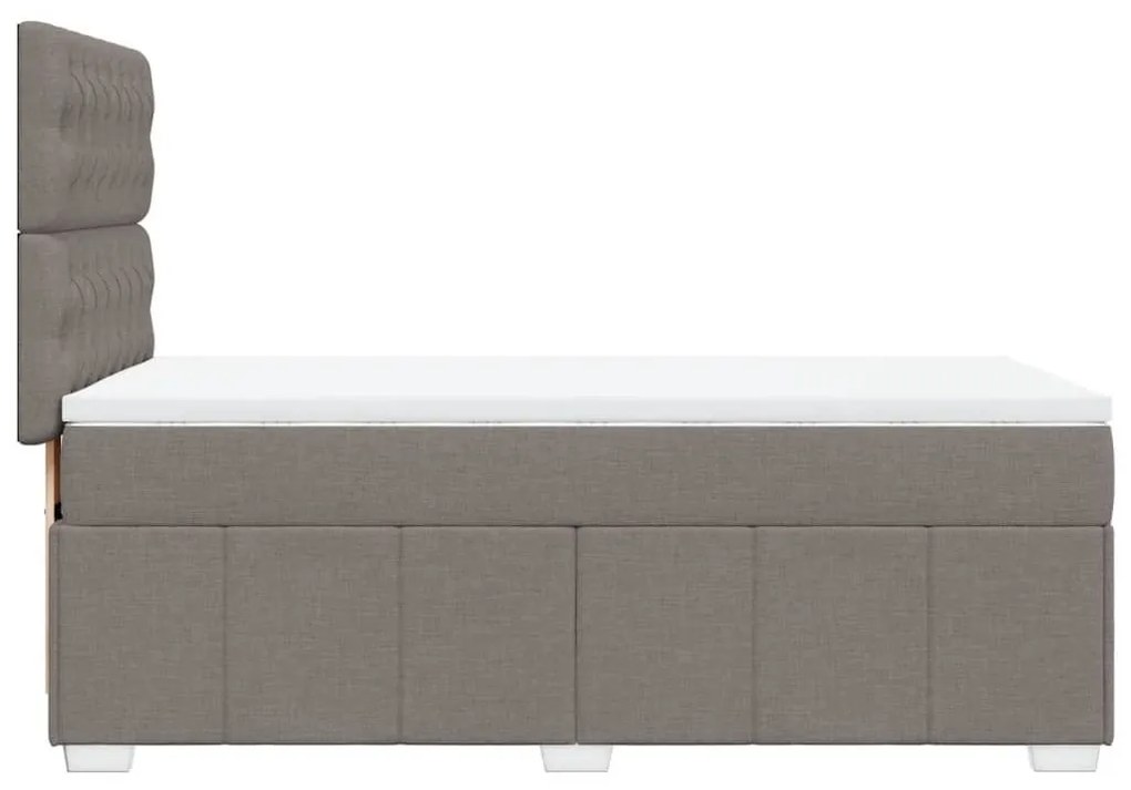 Κρεβάτι Boxspring με Στρώμα Taupe 80x200 εκ. Υφασμάτινο - Μπεζ-Γκρι