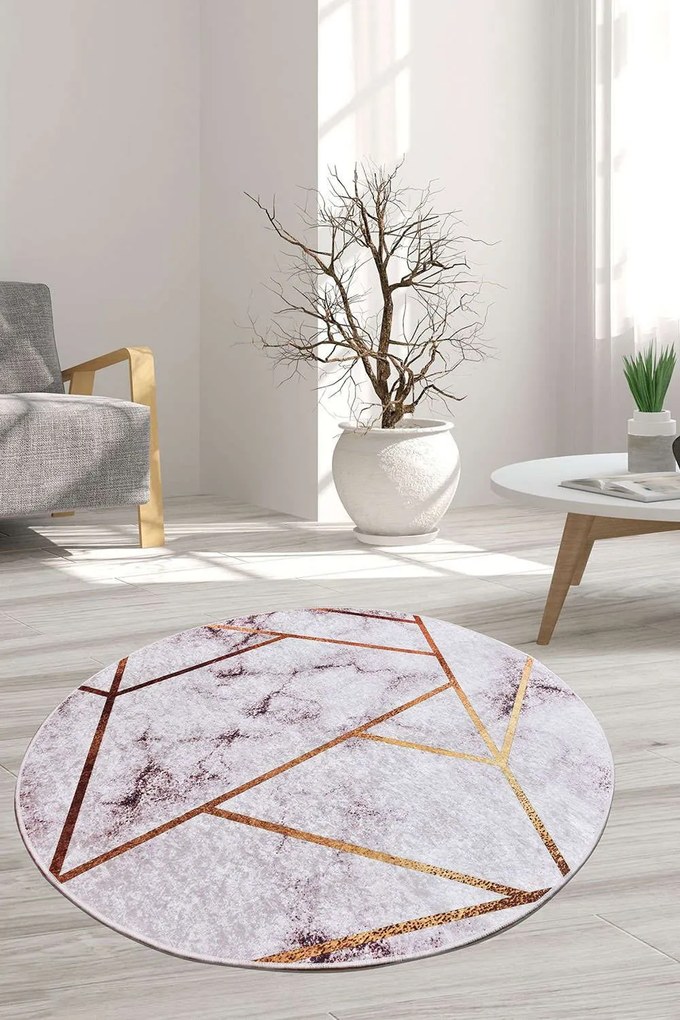 Χαλί Brett Djt Çap White-Gold Conceptum Hypnose 140X140cm Round