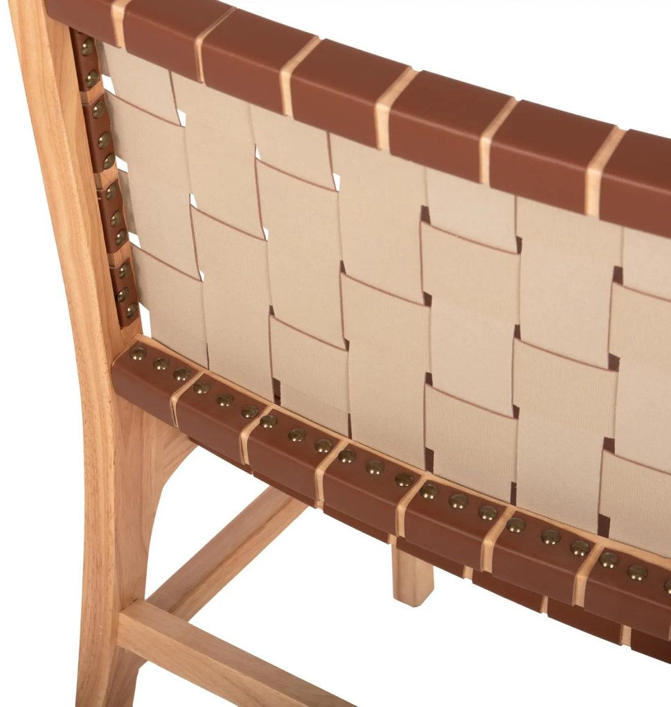 Καρέκλα FELIPE Ξύλο Τοοn με Καφέ PU 49x59x86Yεκ. 49x59x86 εκ.