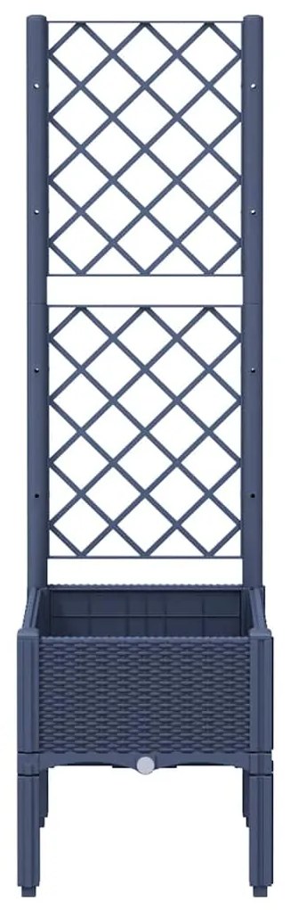 vidaXL Ζαρντινιέρα Κήπου με Καφασωτό Μπλε Γκρι 40x40x142 εκ. από PP