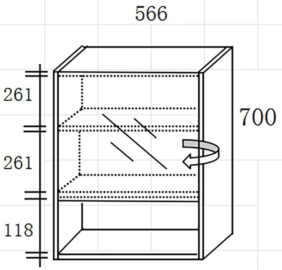 Καθρέπτης μπάνιου VERA 60 Λευκό - Sonoma 53x67 εκ. 53x8x67 εκ.