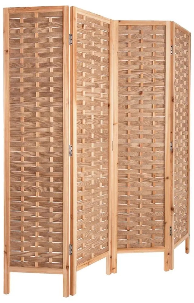 Παραβάν Sentinel HM4227 Με 4 Φύλλα 162x2,5x180cm Natural Μελαμίνη