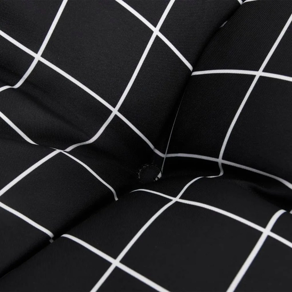 Μαξιλάρια Παλέτας 3 τεμ. Μαύρα Καρό από Ύφασμα Oxford - Μαύρο