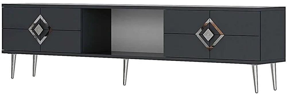 Έπιπλο Τηλεόρασης Robber 475OLV3080 150x29,6x40,6cm Anthracite-Silver