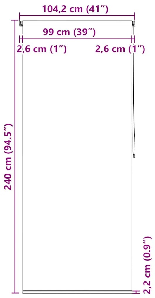 Κουρτίνα Μπάνιου Ρολό Λευκή 100 x 240 εκ. 142842