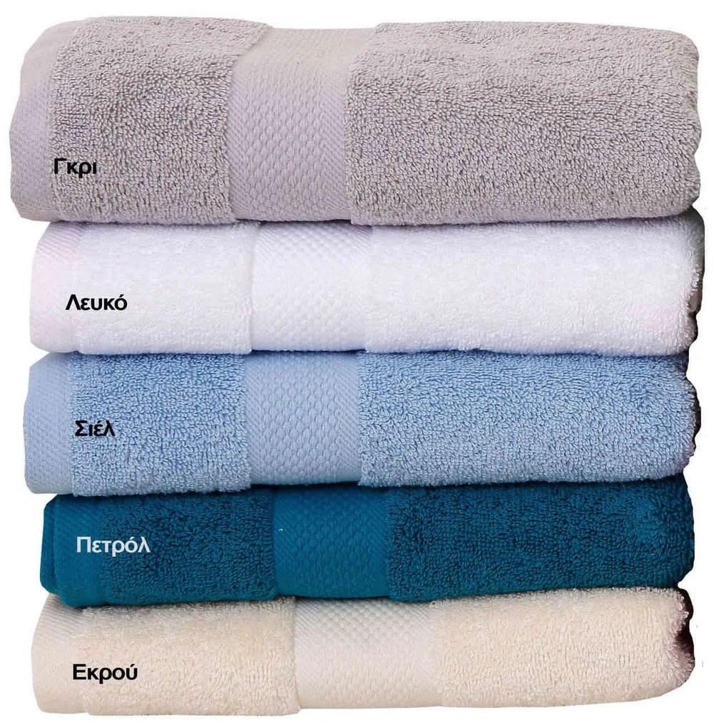 Πετσέτες Πενιέ Σετ 3τμχ Luxor Πετρόλ Viopros Towels Set 100% Βαμβάκι