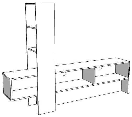 Έπιπλο Τηλεόρασης Orense Artisan Oak - Μαύρο 185x36x138 εκ. 185x36x138 εκ.