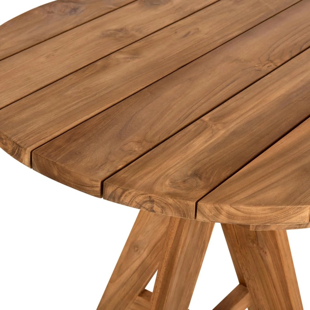 Τραπέζι LEO C9623 Στρόγγυλο απο Μασίφ Ξύλο TEAK Φυσικό Φ80x75Υεκ. 80x80x75 εκ.