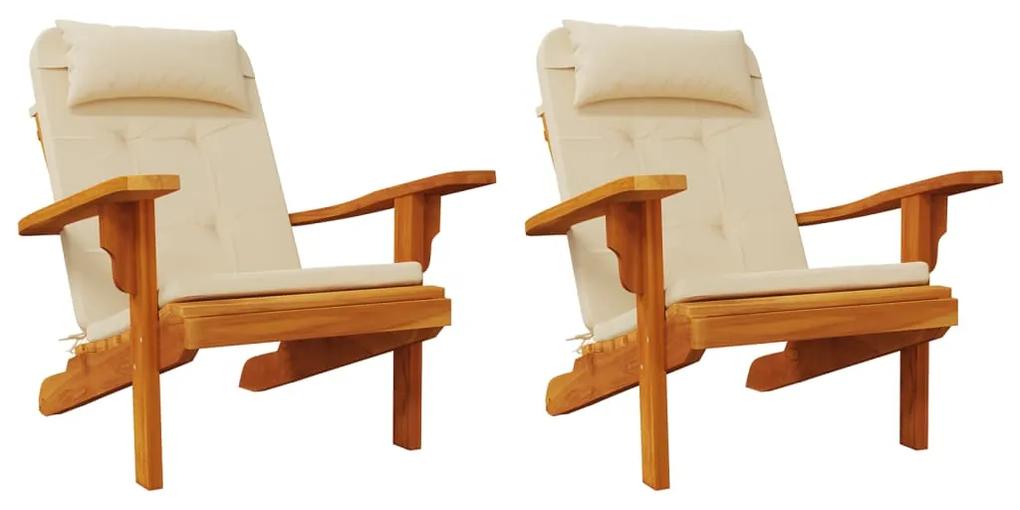vidaXL Μαξιλάρια Καρέκλας Adirondack 2 τεμ. Μπεζ από Ύφασμα Oxford