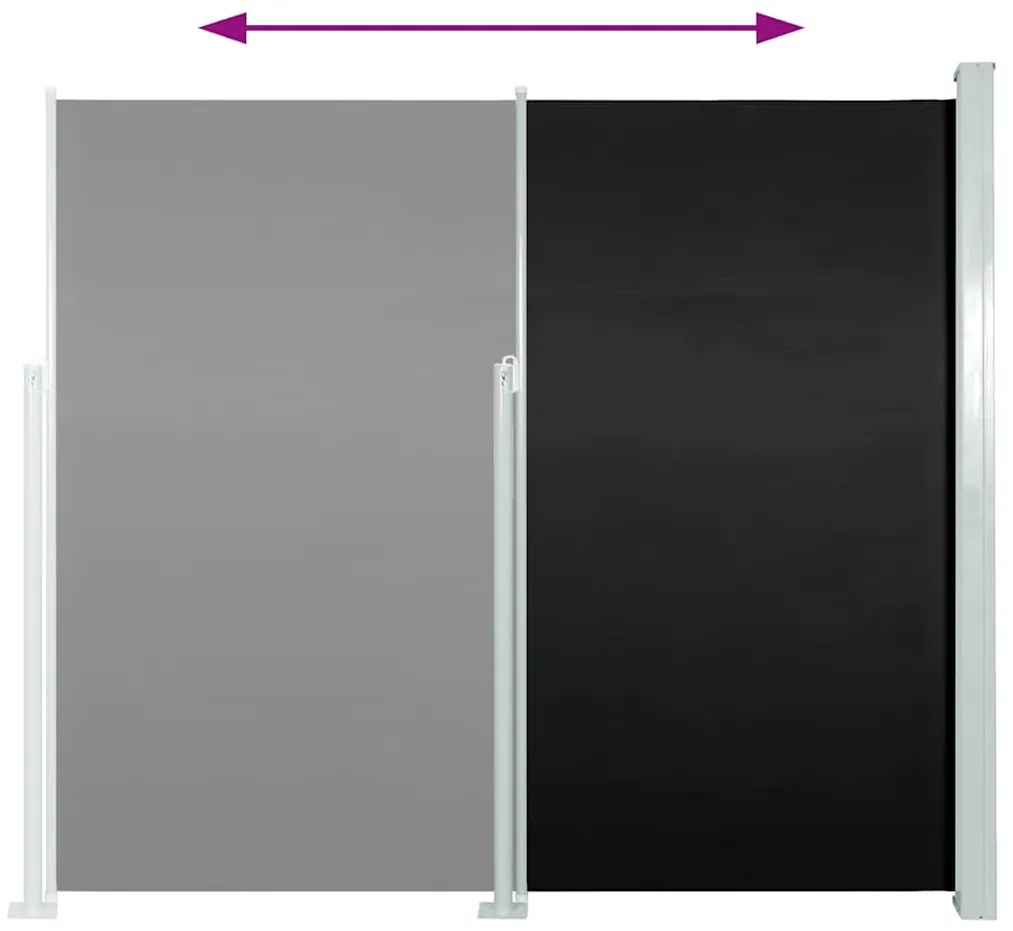 vidaXL Διαχωριστικό Βεράντας Συρόμενο Μαύρο 160 x 500 εκ.