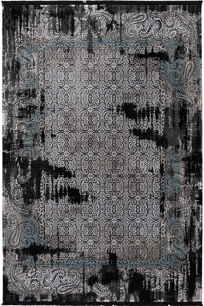 Χαλί Naf Naf Negro 12893 U01 Black-Grey Βιοκαρπέτ 80X150cm