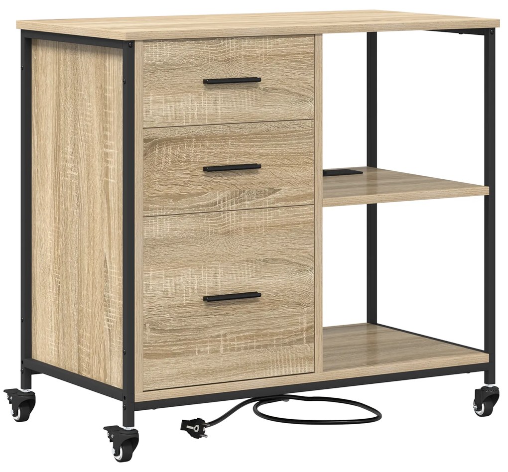 vidaXL Γραφείο Ντουλάπι Sonoma Δρυς 76 x 41 x 72 cm Επεξεργασμένο ξύλο