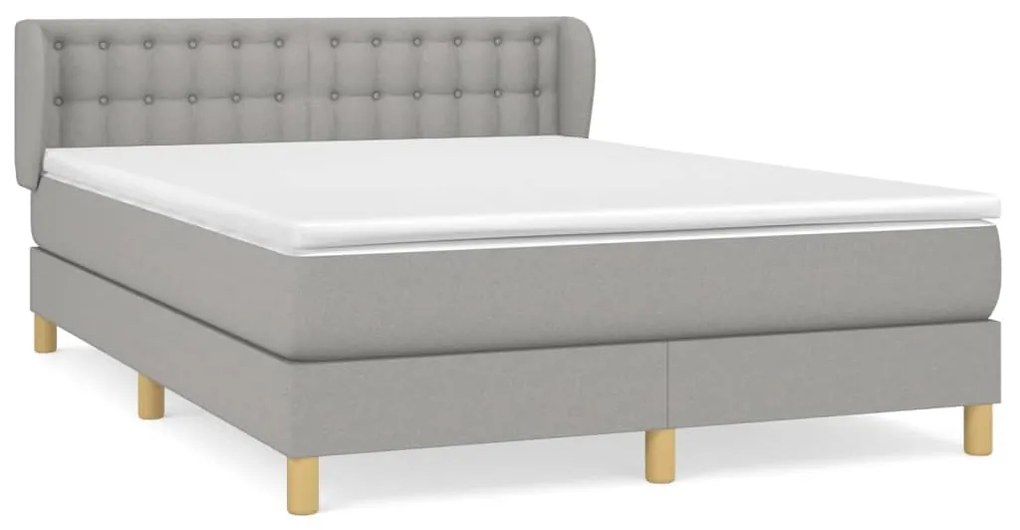 ΚΡΕΒΑΤΙ BOXSPRING ΜΕ ΣΤΡΩΜΑ ΑΝΟΙΧΤΟ ΓΚΡΙ 140X190 ΕΚ. ΥΦΑΣΜΑΤΙΝΟ 3127117