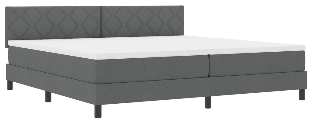 vidaXL Κρεβάτι με Μαξιλάρι Στρώμα Σκούρο Γκρι 200x200 εκ. Υφασμάτινο