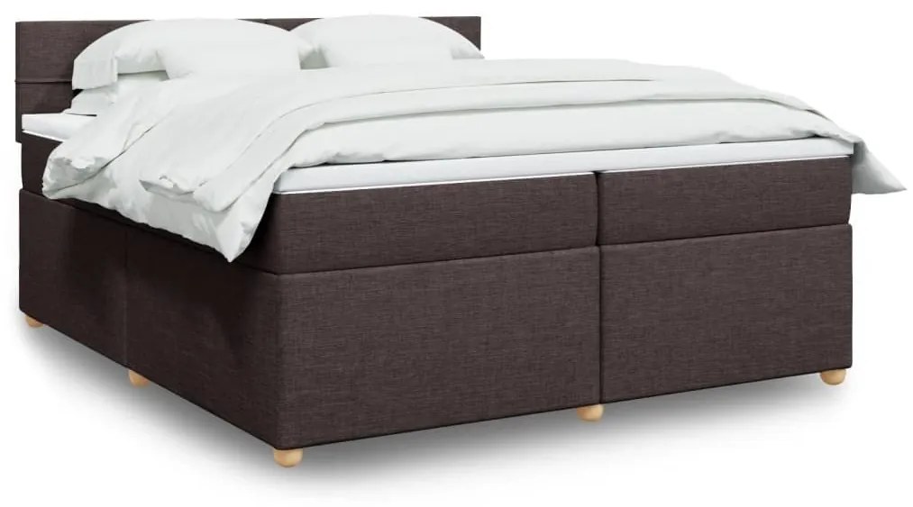 ΚΡΕΒΑΤΙ BOXSPRING ΜΕ ΣΤΡΩΜΑ ΣΚΟΥΡΟ ΚΑΦΕ 200X200 ΕΚ. ΥΦΑΣΜΑΤΙΝΟ 3289090