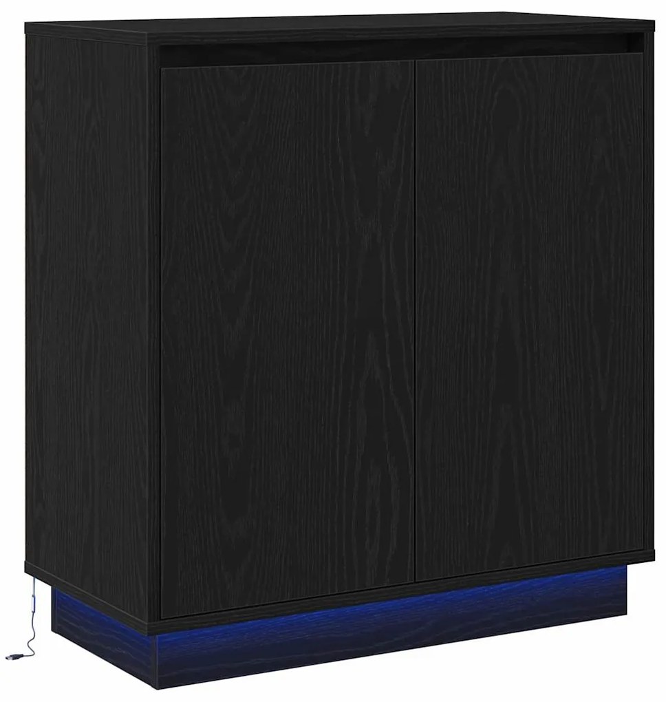 vidaXL Κομοδίνο Μαύρη Οξυά 71 x 34.5 x 75 εκ. Επεξεργασμένο ξύλο