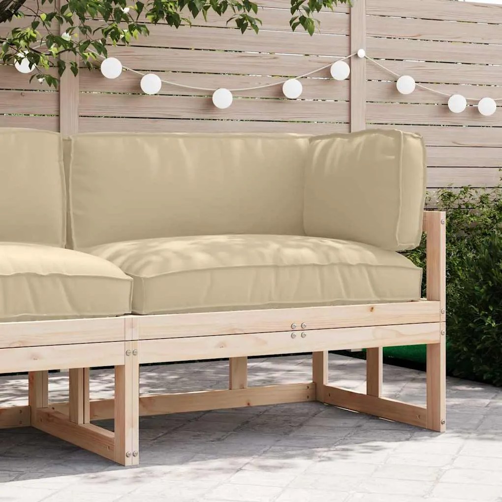 vidaXL Σετ Μαξιλαριών Πάγου 3 pcs Μπεζ 120 x 80 x 12 cm Ύφασμα Oxford