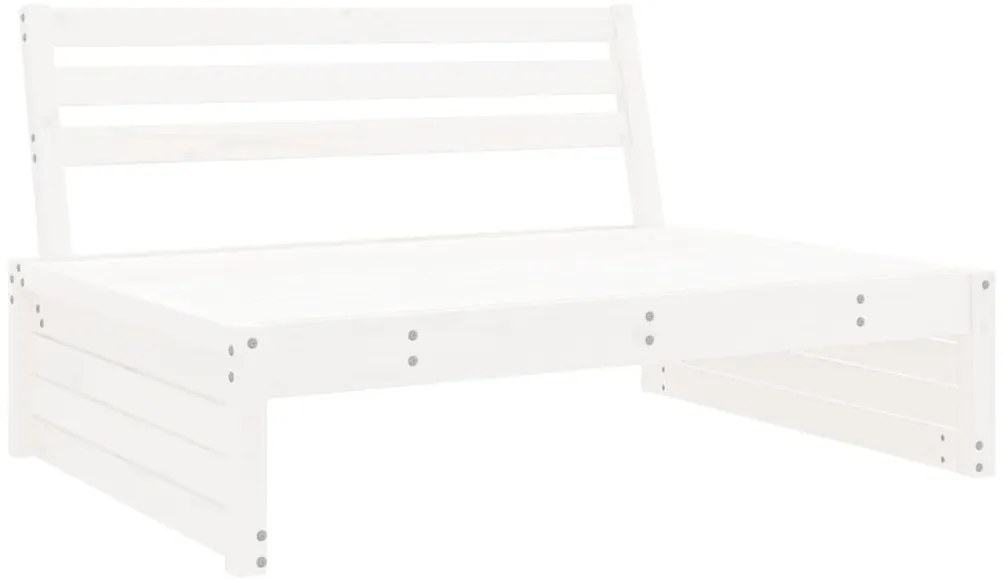 vidaXL Καναπές Κήπου Μεσαίος Λευκός 120 x 80 εκ. από Μασίφ Ξύλο Πεύκου