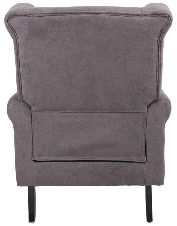 Πολυθρόνα Piore ανθρακί ύφασμα και πόδι rubberwood σε μαύρη απόχρωση 77x80x106εκ 77x80x106 εκ.