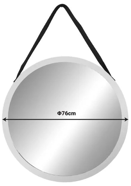 Καθρέπτης κρεμαστός Hangie Inart ασημί pp Φ76x3εκ 76x3x76 εκ.