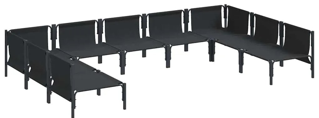 vidaXL Σετ Καναπέ Κήπου 9 pcs Ανθρακί Ατσάλι