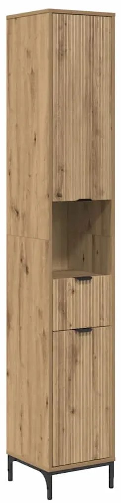 vidaXL Ψηλό ντουλάπι μπάνιου με πόρτα artisan δρυς 31.5 x 33 x 190 εκ.
