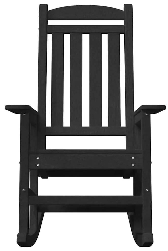 vidaXL Κουνιστή καρέκλα 2 pcs Μαύρο 92 x 70 x 108 εκ Πολυαιθυλένιο