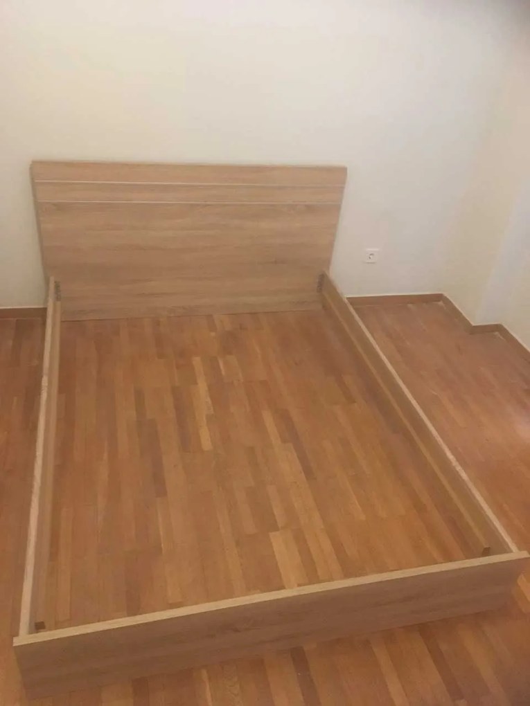 Κρεβάτι N1 για στρώμα 140x200 cm διπλό ξύλινο Λάττε χρώμα